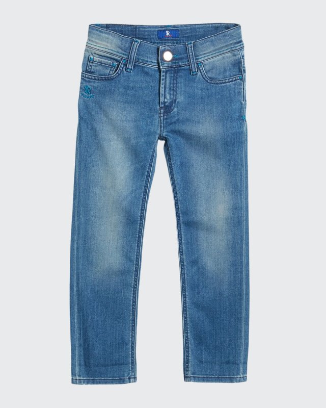 Kids' Denim Sport Trousers, Size 6-12